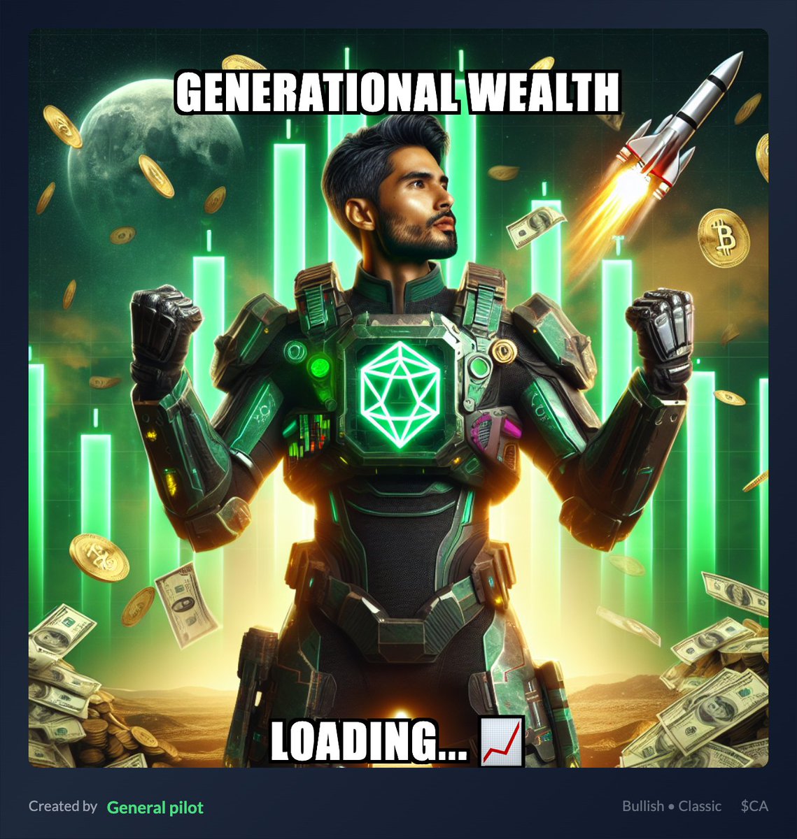 Cromaster23's tweet image. GENERATIONAL WEALTH
LOADING... 📈

Meme by General pilot 🎖️
 #CroArmy #CA #Cronos #CryptoMemes