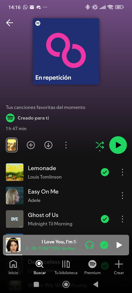 Si han estado escuchando Lemonade correctamente, les debería aparecer en su "on repeat" playlist que Spotify te arma 👀🍋

Muestren! 

Acá está la mía 🍋⚡