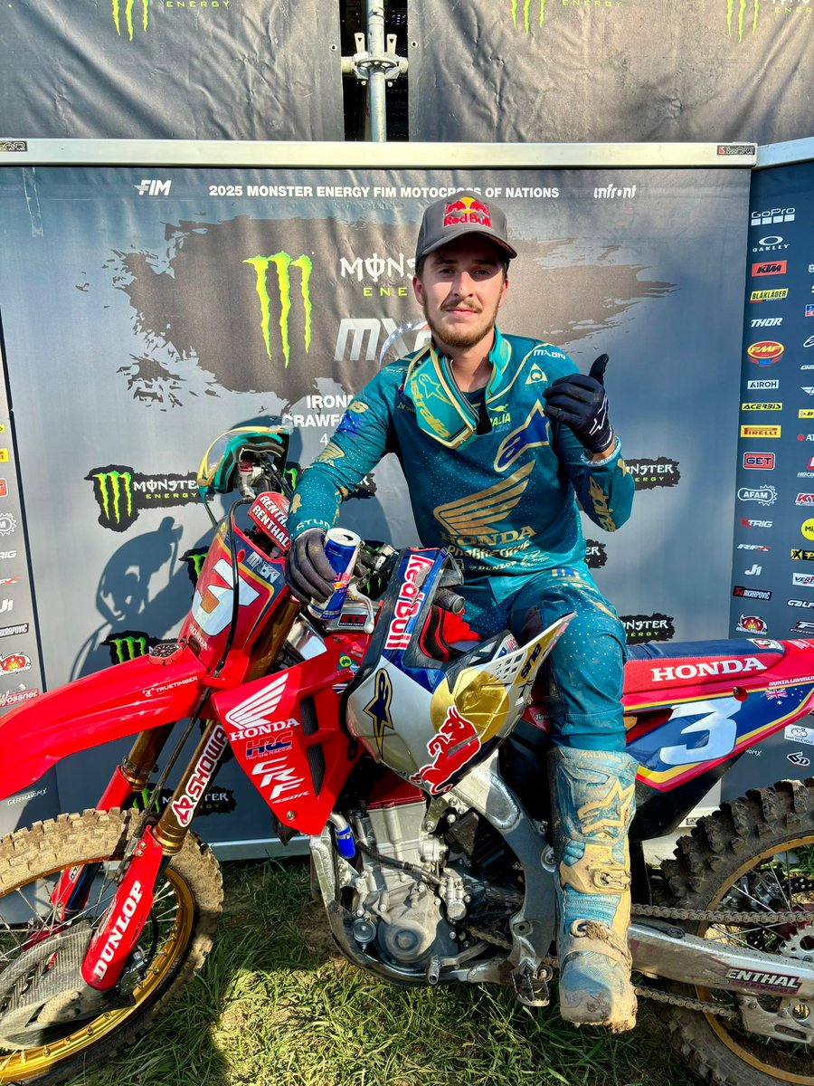 You are not seeing double, Hunter Lawrence takes another MXoN Race Win for the Lawrence family in the MX2/Open battle 🇦🇺

#MonsterEnergyMXoN #MX #Motocross #Motorsport