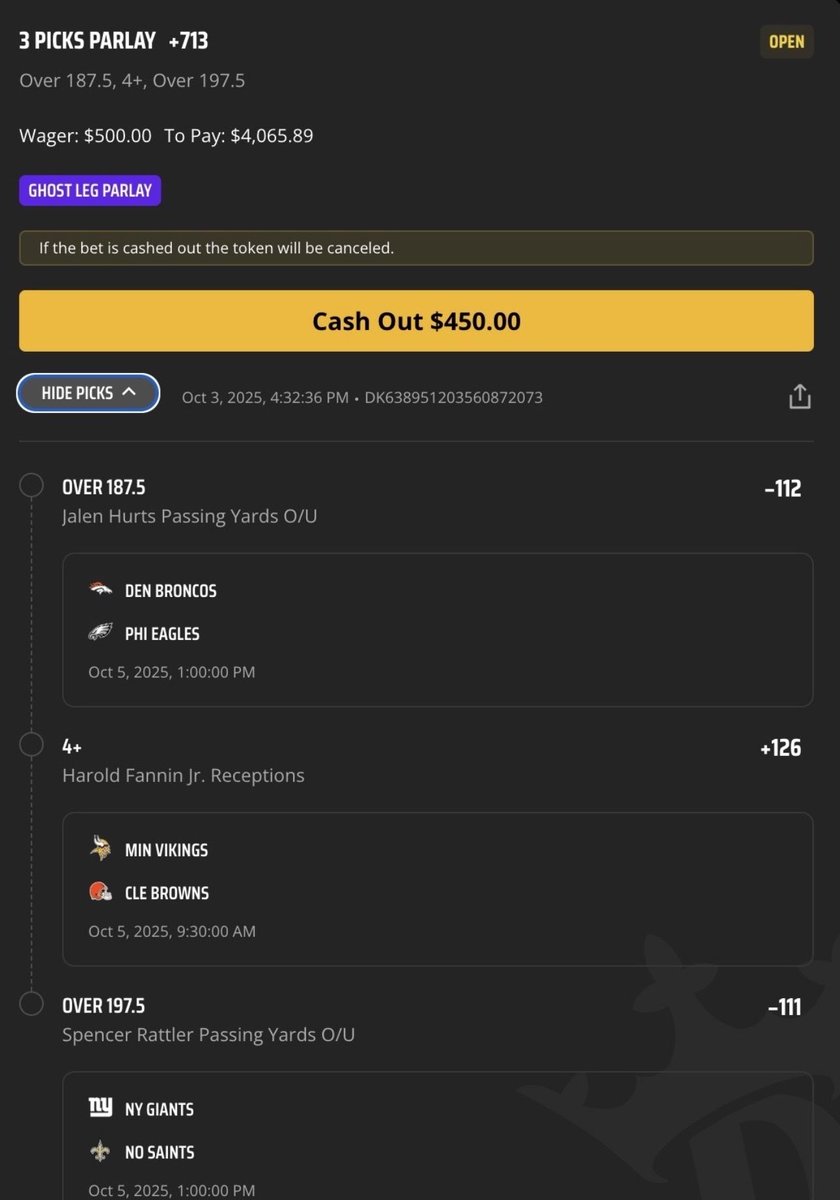 When you’re on vacation not paying attention to sports for the first time in forever… and your boy texts you that the Ghost Leg 👻 parlay cashed <a href="/Go_Hard_Ciacci/">🎲💸</a> 

LETS 👏 FUCKING 👏 GO 🥶🔥 .. posted inside the <a href="/EdgeZoneHQ/">EdgeZone</a>

$500 👉 $4,065 💰💰💰💰