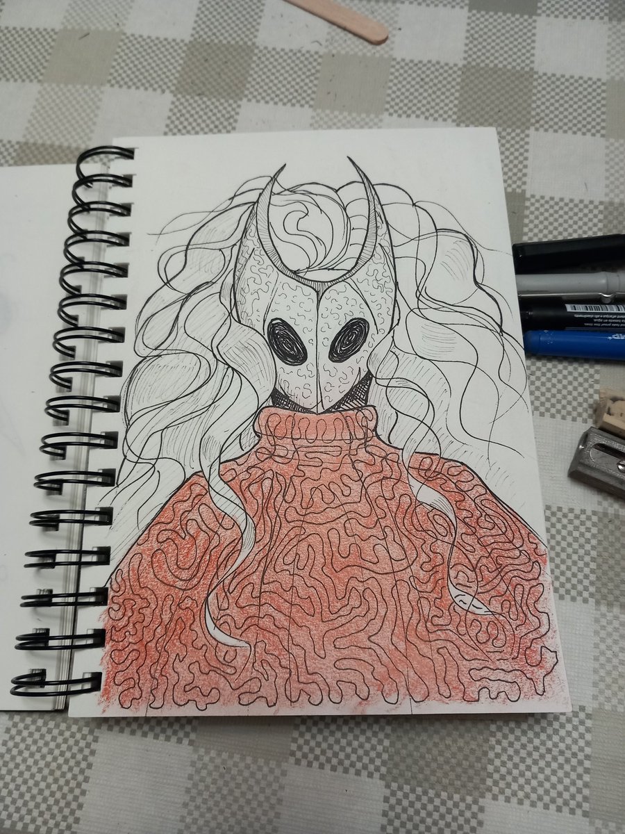 She_Da_Vinci's tweet photo. October 5th

Felt like drawing her again, this time exaggerating some textures on her :)

#Silksong #hornet #hollowknight #inktober #inking #characterdesign #silksonghornet #silksongfleas https://t.co/ZD5u6h3oYX