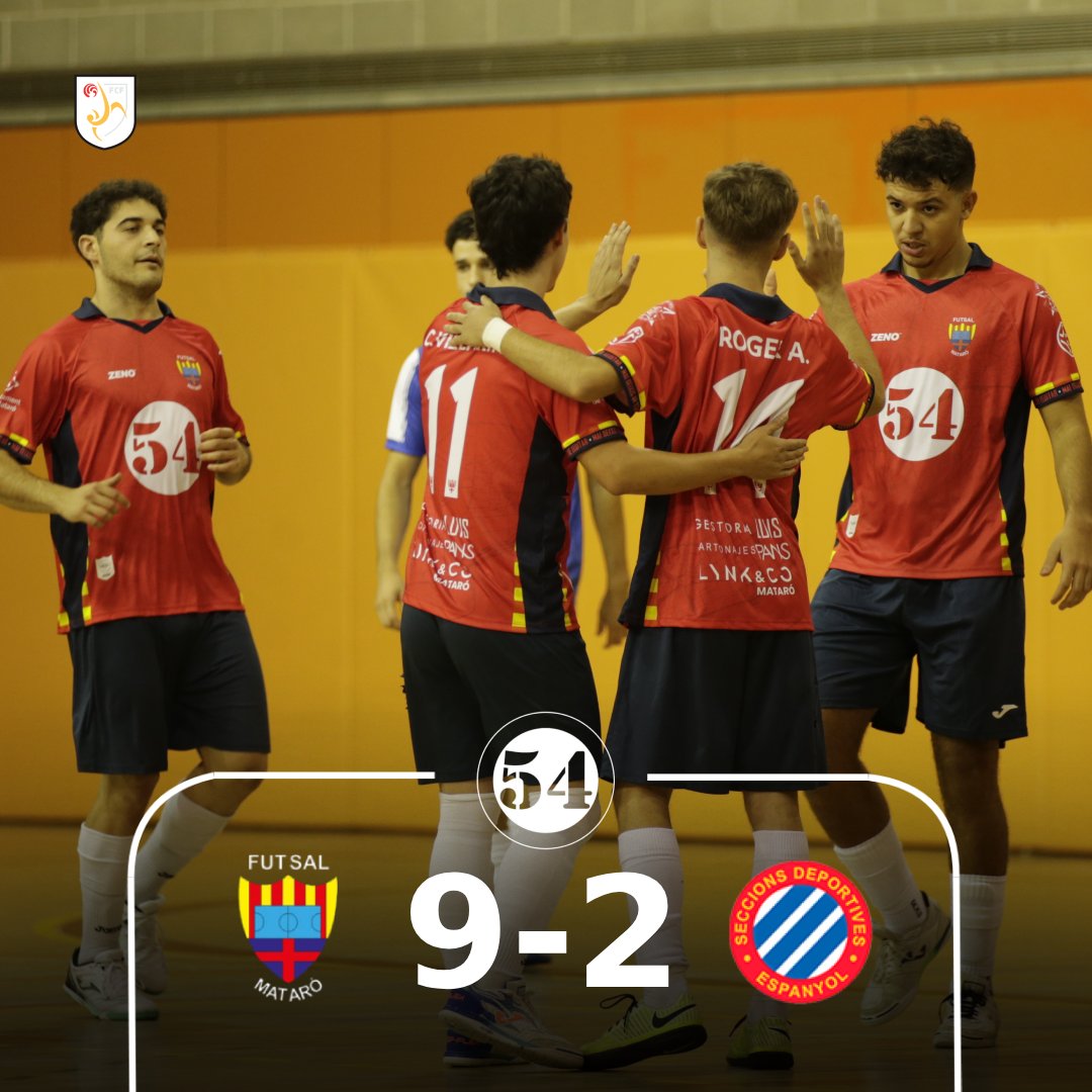 ✅️ PRIMERS +3 DEL FUTSAL 54 MATARÓ

💥 Victòria incontestable davant l’Sd Espanyol per estrenar la temporada amb triomf en el primer partit oficial al Roca. Gran treball de tot l’equip! 

#maideixisdelluitar 
#54