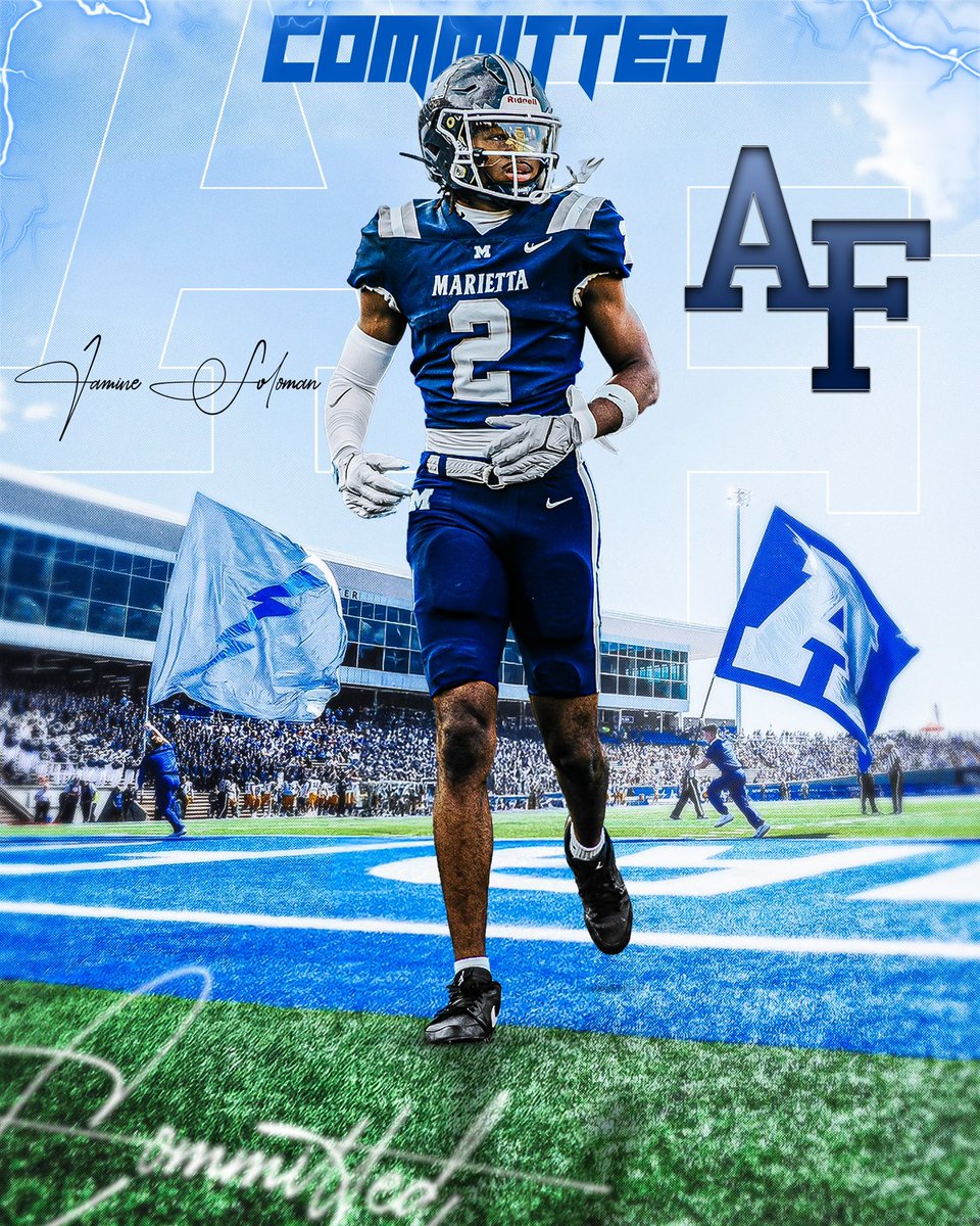 Blessed to Announce my Verbal Commitment to play Football at Air force Academy !
<a href="/CamDuke11/">Cam Duke</a> <a href="/MariettaFtball/">Marietta Football</a> <a href="/coachcdjackson/">Charlie Jackson</a>