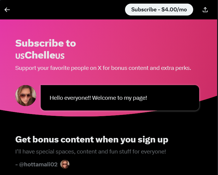 Kenneth55389509's tweet photo. If there's anyone on X deserving of your subscription, it's Chelle #Chelleshocked @hottamali02
Just $4/mo for special access to her and exclusive content.
It's VERY important to support the best people and keep them going with providing us content we can trust and also enjoy. https://t.co/akH47mEcZm