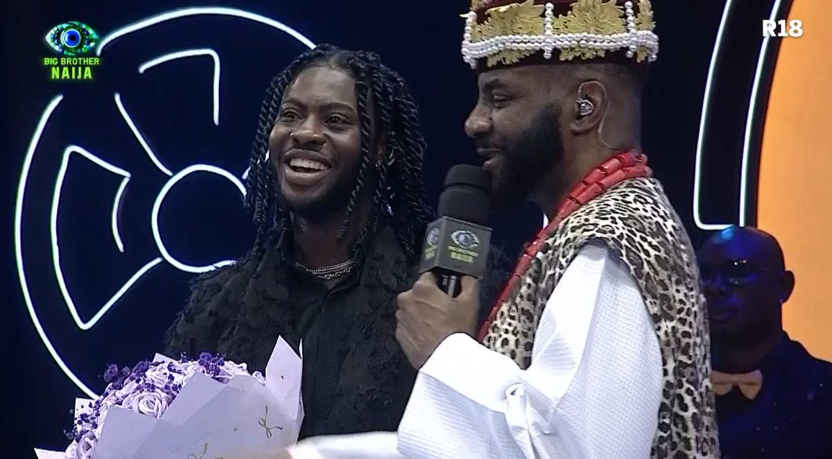 BBNaija's tweet photo. The first and last male housemate to step into the #BBNaija 10/10 house. A true superstar! 🌟👏🏾 https://t.co/p1UGY5G0A3