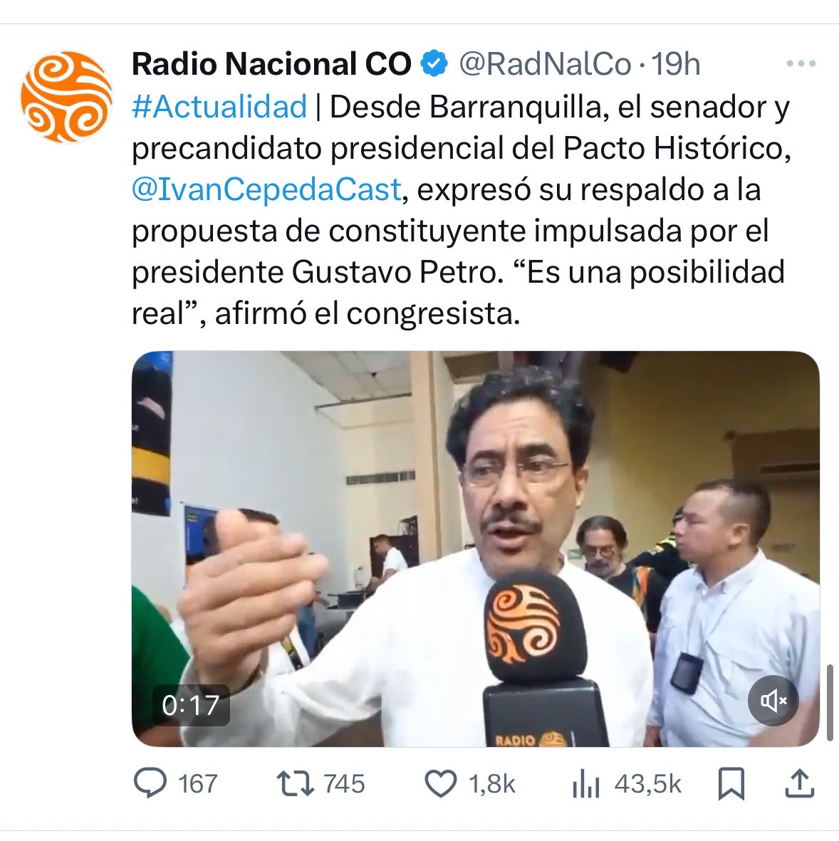 Iván Cepeda ya tiene medio oficial, aparato de propaganda para su campaña. 

Lo mejor…. Con la plata de los colombianos.
