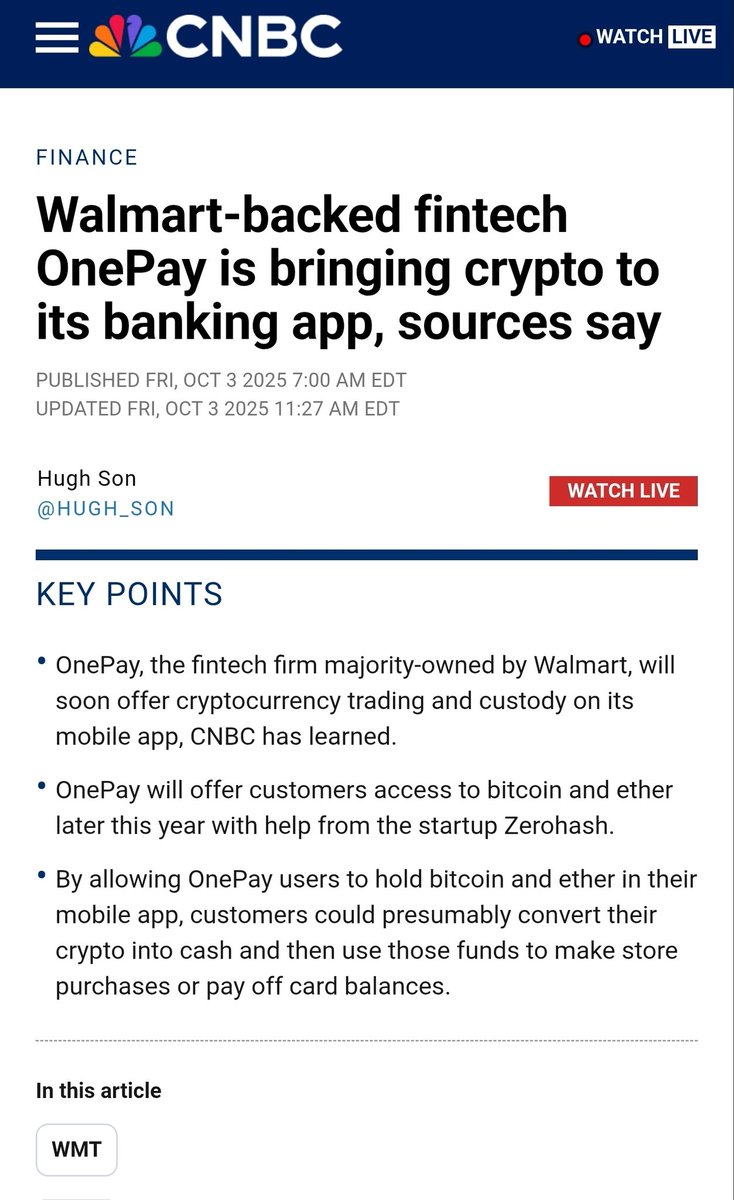 ICYMI: This past week we got major news of crypto adoption that will bring  hundreds of millions of users into the crypto asset class. Samsung  partnered with Coinbase to offer crypto to