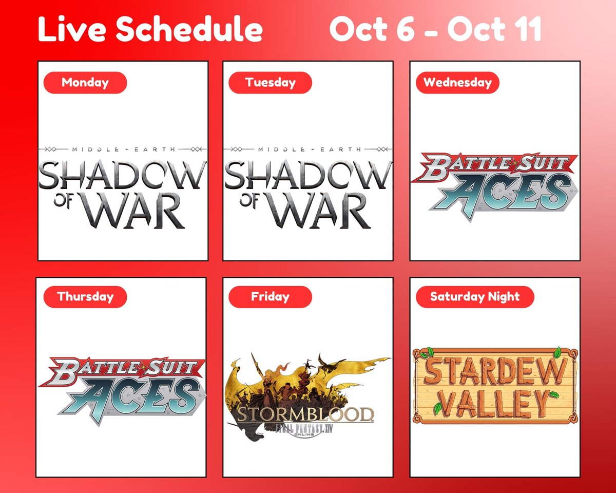 It's time to wrap up my Shadow of War and Stardew Valley! I might have to rush a little bit, but there is new HOTNESS I really want to play, like Battle Suit Aces! I've been looking forward to this game since the day it was announced!