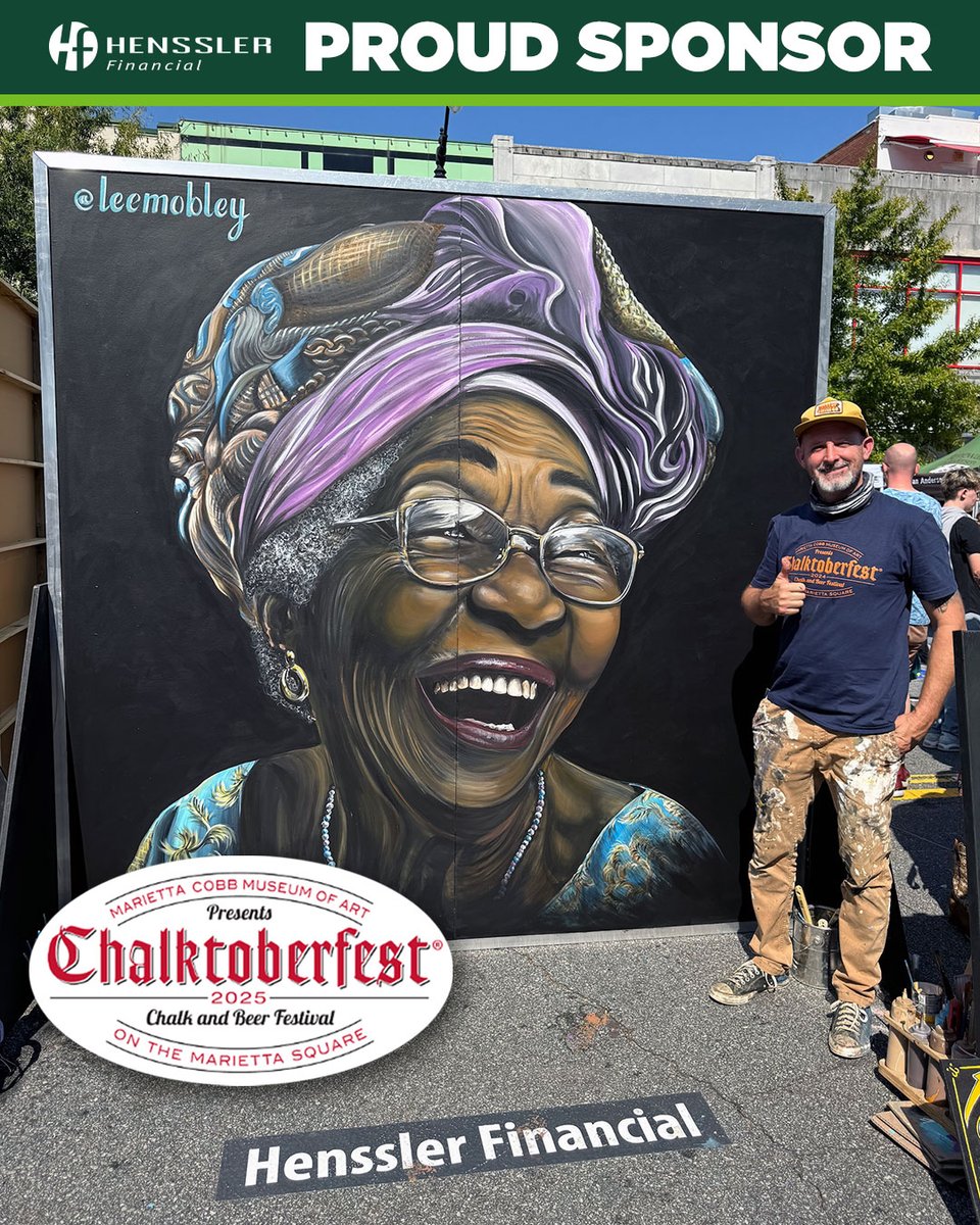 HensslerGroup's tweet image. We’re grateful to our friend and artist, Lee Mobley, who creates stunning chalk art at #Chalktoberfest every year. 🎨 Don’t miss his masterpiece in action! 👉 chalktoberfest.com

#MariettaSquare #HensslerFinancial #CommunityFirst #CobbCounty