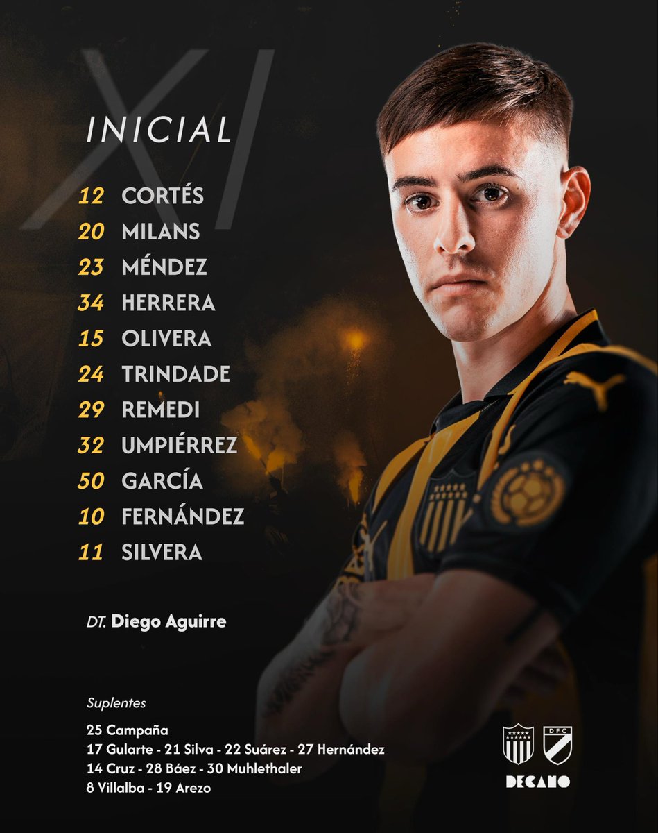 Así juega #Peñarol frente a Danubio, por la Fecha 10 del Torneo Clausura <a href="/LigaAUF/">Liga AUF Uruguaya</a>.