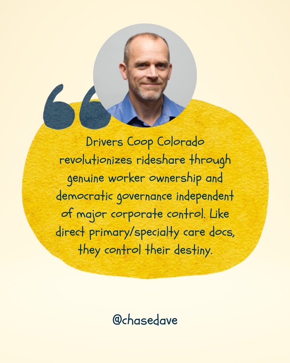 driverscoopco's tweet image. “Drivers Coop Colorado revolutionizes rideshare through worker ownership &amp;amp; democratic governance… Like direct primary care docs, they control their destiny.” – Dave Chase
#WorkerOwned #rideshare #HealthRosetta #ColoradoTransport #RosettaFest #community #healthcare #localeconomy