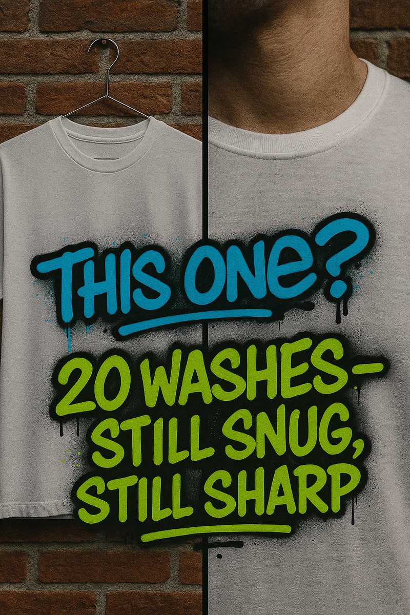 designdelight24's tweet image. 👕 Left: Brand New
🧼 Right: 20 Washes Later
Spot the difference?
You won’t.
Why?
Because we don’t just sell organic cotton — we engineer it to hold its shape, fit, and attitude.

#DurabilityTest #EcoStyle #Streetwear