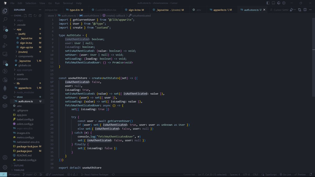 Atomic_is_a_dev's tweet image. 🤒 Day 4 building my food delivery app
Still sick but pushed through, set up global Auth &amp;amp; state management with Zustand 💪
Slow day, but progress is progress.
#BuildInPublic #ReactNative #Appwrite #Zustand