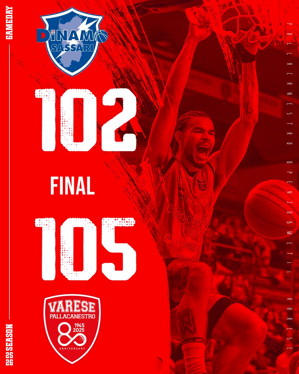 PallVarese's tweet photo. Il nostro campionato inizia così ✨
Varese corre, segna, respinge i tentativi della Dinamo e porta a termine il blitz in Sardegna. Adesso testa a sabato.
UNICO AMORE SEI ❤️
#SasVar #NoiSiamoVarese https://t.co/LK5EMV5gPm