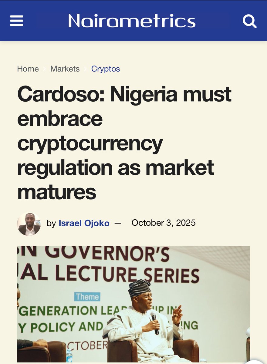 CarmelleCadet's tweet image. “Work in progress”  🤓🤓 #VASP #Regulatoryclarity #Nigeria

nairametrics.com/2025/10/03/car…