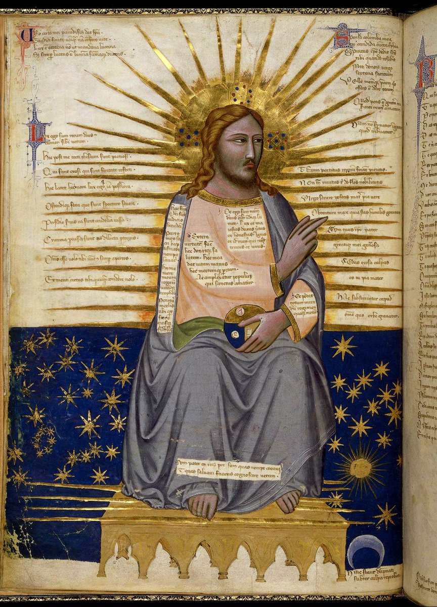 Christ Enthroned, about 1335–40, Pacino di Bonaguida. From Carmina regia: The Address of Prato to Robert of Anjou (text in Latin) by Convenevole da Prato