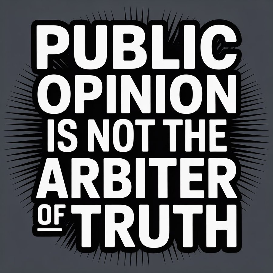 ‘Public opinion is not the arbiter of truth’ is a powerful reminder. But truth isn’t whatever powerful people declare it to be either. Truth is found through evidence, integrity, and humility; not echo chambers, cults of personality, or political idolatry. #GeneralConference