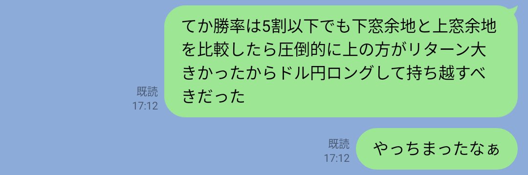 もう完全にこれ
結果論とは言え今年の短期トレードで最大の失敗かもしれない