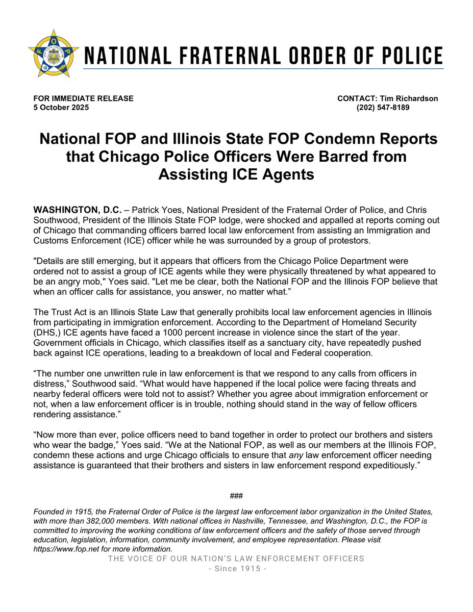 Illinois Fraternal Order of Police tweet media