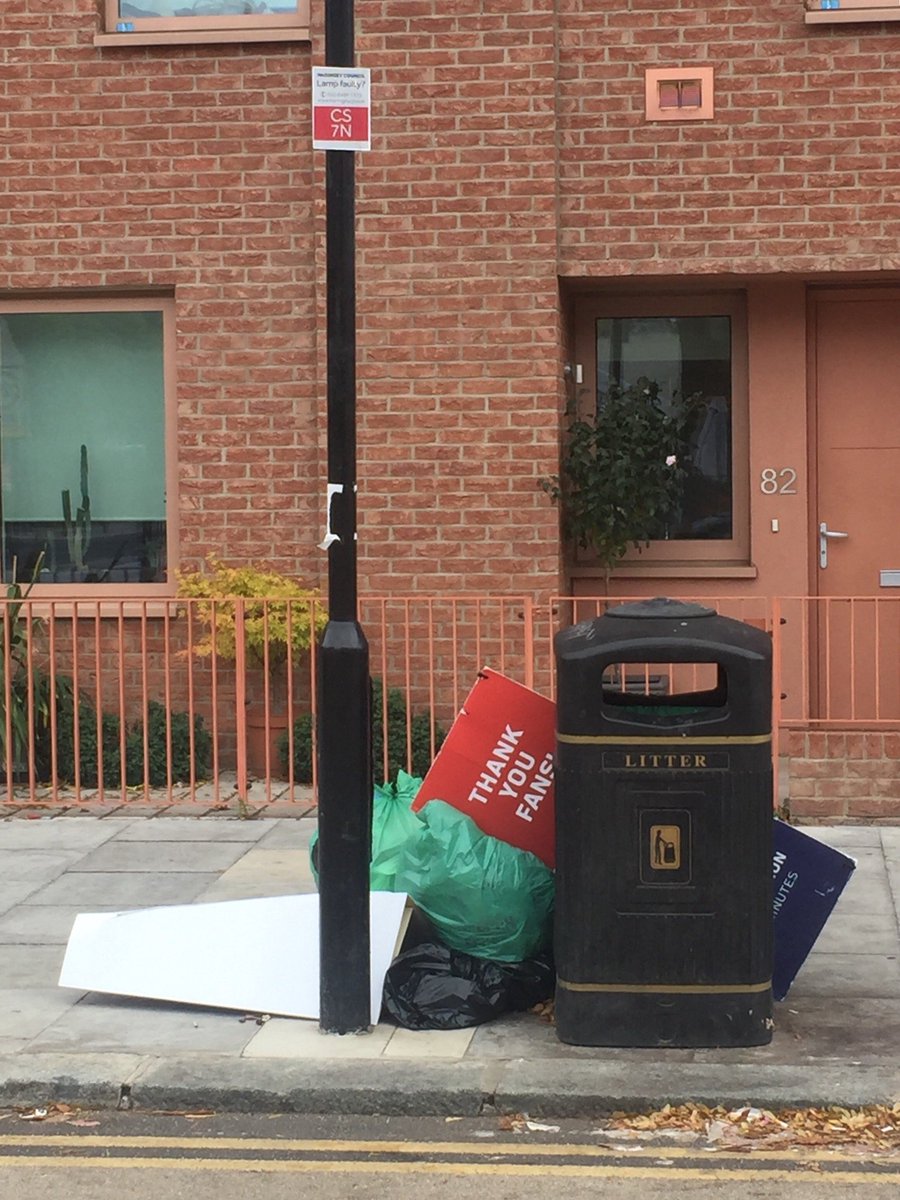 MartinBallN17's tweet image. It is always a big Haringey Council clear up operation after a Spurs stadium event. This 5th October 2025 waste pile on Chesnut Road N17 actually has a #NFLLondonGames marketing lamp poster.