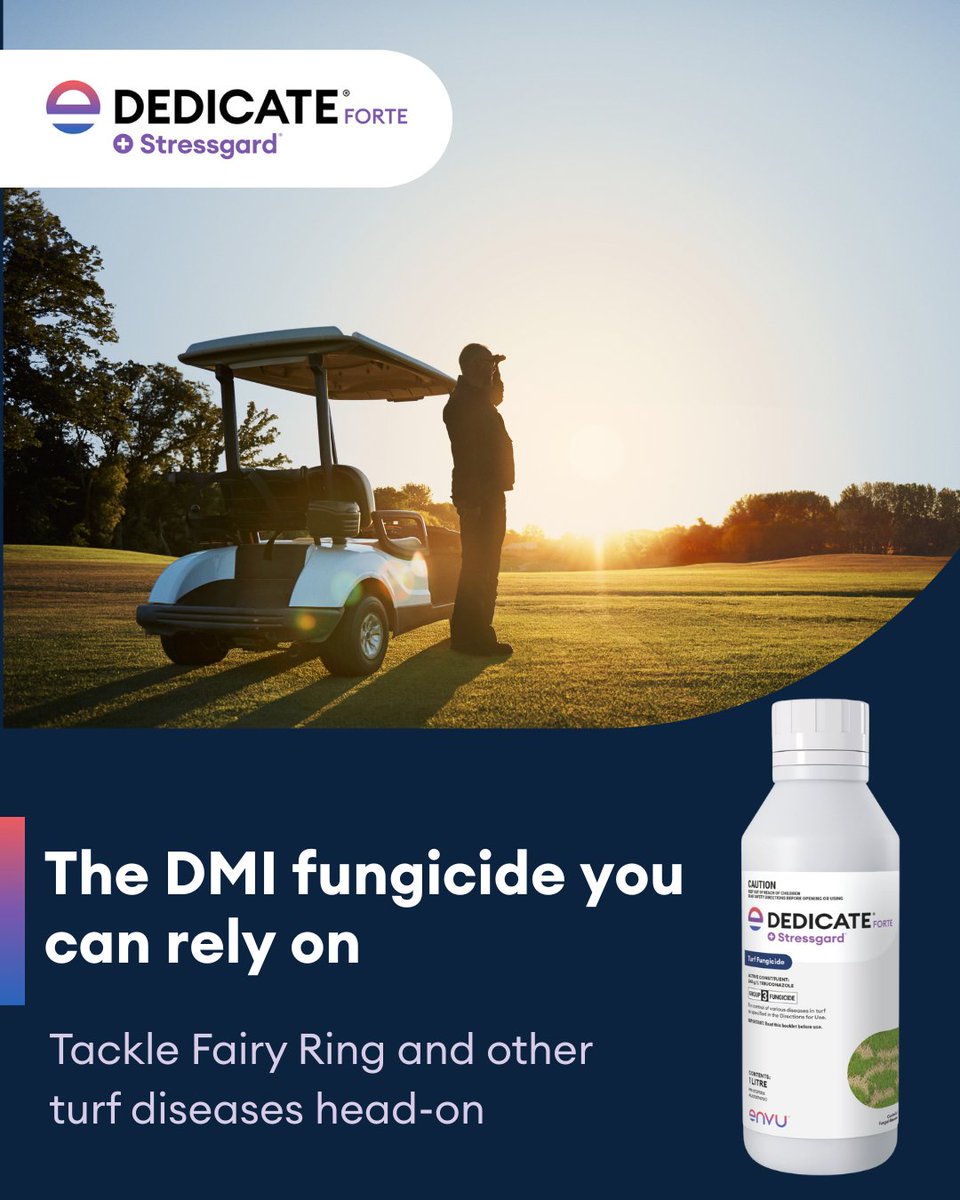 Wet weather can lead to all sorts of turf issues, especially in the springtime. Envu’s Dedicate® FORTE Stressgard® provides tough control of soil-bourne and tough fungal diseases. Find out more: go.envu.com/4pg9Eyt
