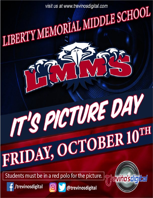 Liberty Memorial MS (@lmmspatriots) on Twitter photo Picture Day is THIS Friday! Look your best in your red polo! β€οΈπ Picture Day is THIS Friday! Look your best in your red polo! β€οΈπ