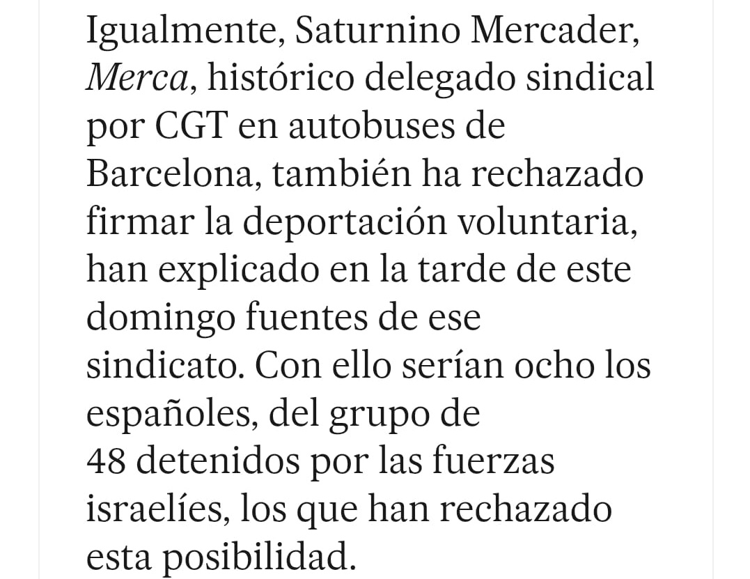 sapbcgt's tweet image. El nostre company Merca continua segrestat x l&apos;Estat sionista a la presó militar de Ktzi&apos;ot, juntament amb centenars d&apos;altres solidàries d la @GlobalSumud. El seu crim, haver exercit la desobediència civil x denunciar el bloqueig i el genocidi a Gaza @cgtbus @CGTCatalunya