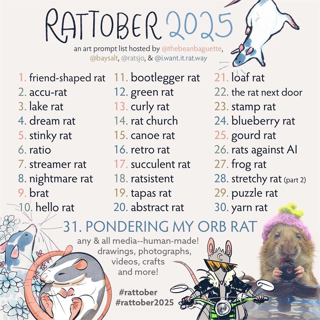 SnobbyDactyl (@snobbydactyl) on Twitter photo Day 4 of #rattober2025 is Dream Rat💪🏋️
.
thanks to <a href="/Phurreh/">Bison Bison</a> for lending me their bison to get rat-ified🐀🐀🐀 Day 4 of #rattober2025 is Dream Rat💪🏋️
.
thanks to <a href="/Phurreh/">Bison Bison</a> for lending me their bison to get rat-ified🐀🐀🐀