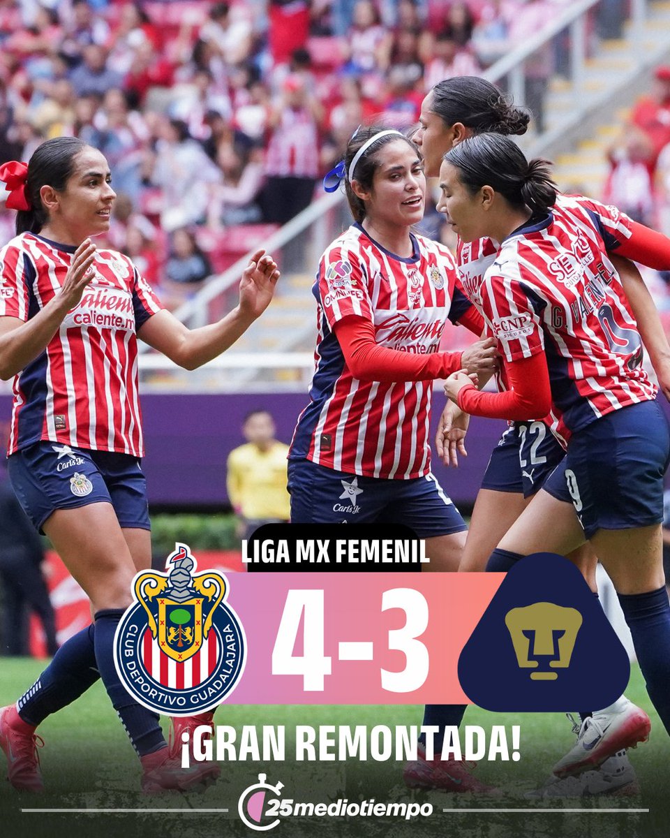 ¡PARTIDAZO! 🤩🔥

Chivas y Pumas Femenil protagonizaron un apretado partido digno de liguilla, las rojiblancas remaron contracorriente y con final de alarido sentenciaron el triunfo 4-3

bit.ly/42ohRqC