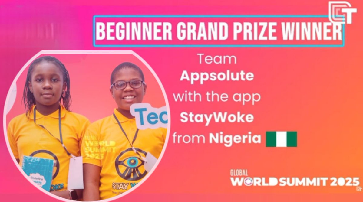 somkene_sk's tweet image. What a journey this Technovation season!
From mentoring 60 girls across 5 countries
To having 8 reach the global stage — and our 10-year-olds Akachukwu & Ifunanya winning the Technovation Global Grand Prize (Beginner Division)! 🏆🇳🇬