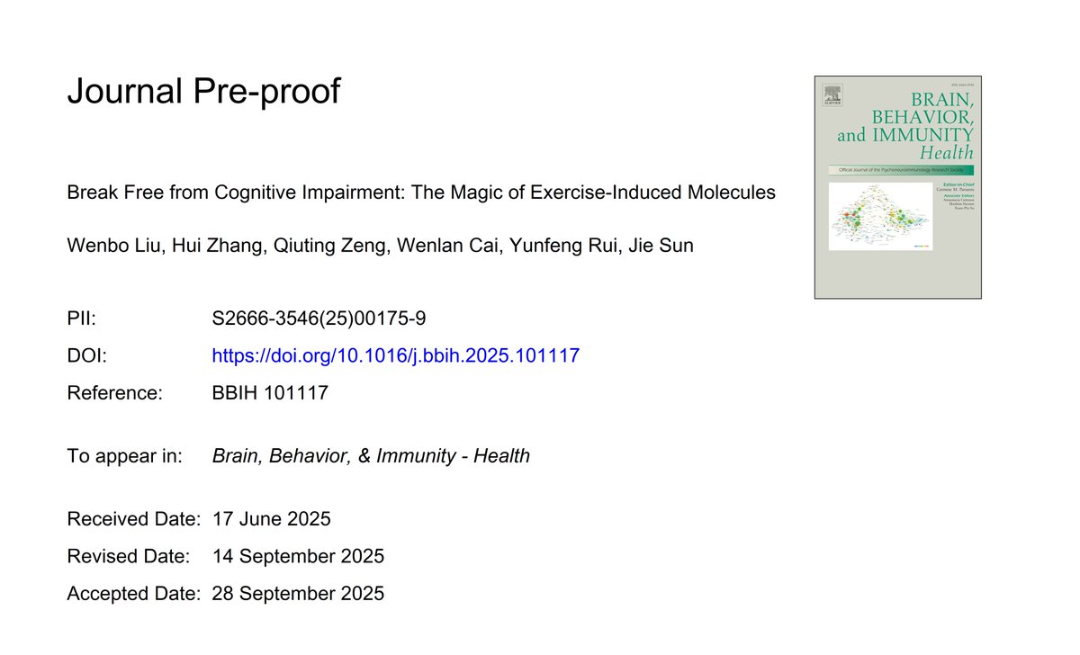 Egzersiz beynimiz için neden sihir gibidir? 🤔
Çünkü kaslarımız, egzersiz sırasında sinir hücrelerini koruyan, iltihabı azaltan ve hafızayı güçlendiren "sihirli moleküller" (BDNF, irisin vb.) salgılar.
Beyninizi korumak için hareket edin!🏃‍♀️