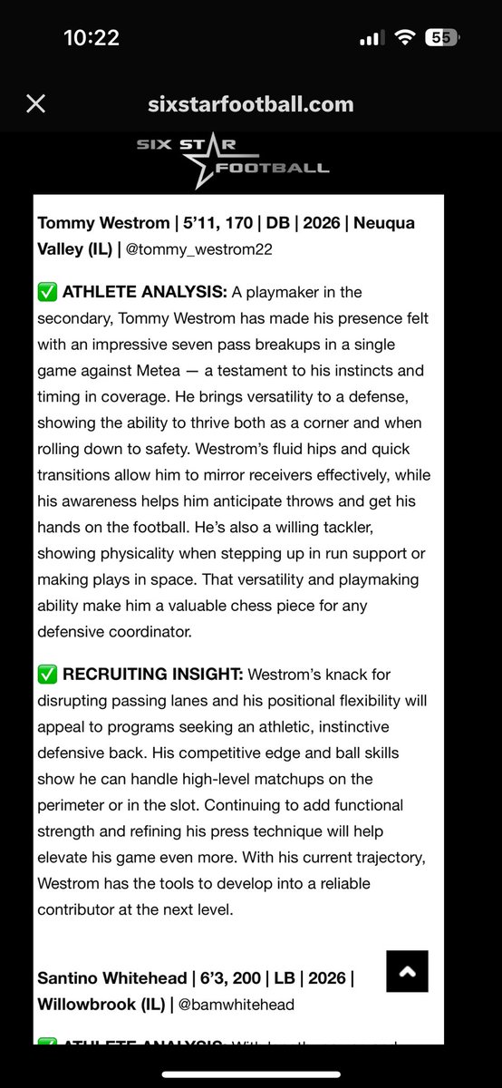 Tommy Westrom (@tommy_westrom22) on Twitter photo Thank you <a href="/sixstarfootball/">Six Star Football | PLUS+</a> for another article! Big win for us on Friday against Homewood-Flossmoor <a href="/EDGYTIM/">Timothy “EDGYTIM” OHalloran</a> <a href="/OJW_Scouting/">PrepRedzone Oliver</a> <a href="/PrepRedzoneIL/">Prep Redzone Illinois</a> <a href="/BillEllinghaus/">Coach Ellinghaus</a> <a href="/scottybscout/">Scott Burgess</a> Thank you <a href="/sixstarfootball/">Six Star Football | PLUS+</a> for another article! Big win for us on Friday against Homewood-Flossmoor <a href="/EDGYTIM/">Timothy “EDGYTIM” OHalloran</a> <a href="/OJW_Scouting/">PrepRedzone Oliver</a> <a href="/PrepRedzoneIL/">Prep Redzone Illinois</a> <a href="/BillEllinghaus/">Coach Ellinghaus</a> <a href="/scottybscout/">Scott Burgess</a>