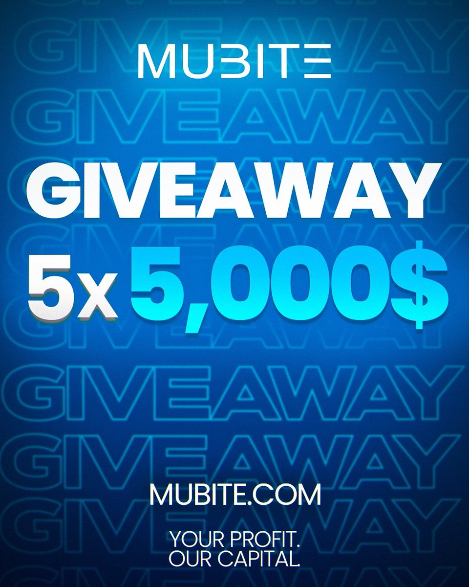 🚨 GIVEAWAY ALERT 🚨 
$25,000 

5×5K CHALLENGE 

1. Follow <a href="/RichsonFx/">RISk TAkER</a> <a href="/MUBITE_COM/">Mubite.com</a>
2. Like, retweet and tag 2 friends
3. register mubite.com/register?ref=R…
Join discord:discord.gg/73kvSRHQ
Also follow 
<a href="/itrade4rex/">itrade4rex</a> <a href="/Mrkhameex/">𝕊𝕚𝕣 𝕂𝕙𝕒𝕞𝕖𝕖𝕩</a> 
<a href="/Malekfx1155/">Malek🌞</a> <a href="/gana__jr/">Umar Gana</a> <a href="/Shabbaje/">SHABUSD</a>

#fx 
72hrs. Winners