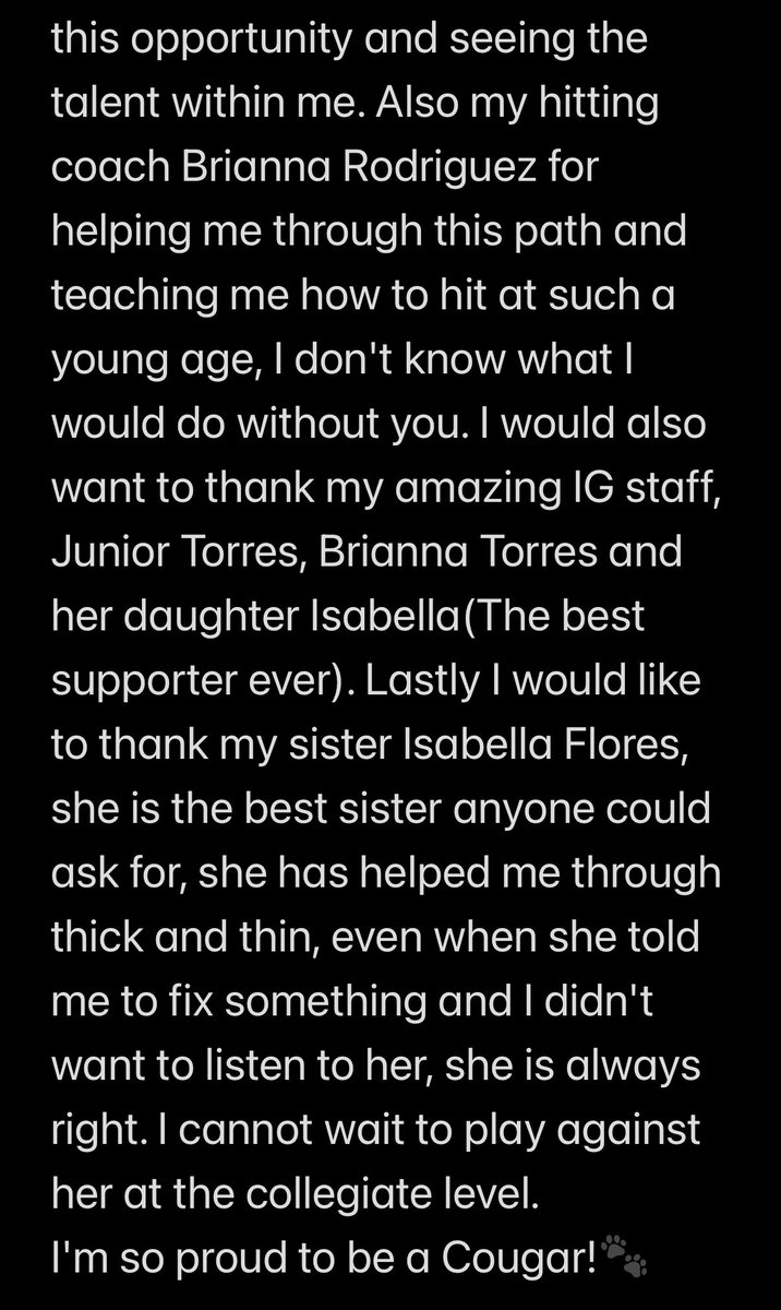gabriella_2027's tweet photo. I'm gonna be a Cougar!🐾
#HoustonSoftball
#Big12
@coachjrtorres https://t.co/GENF0q3882
