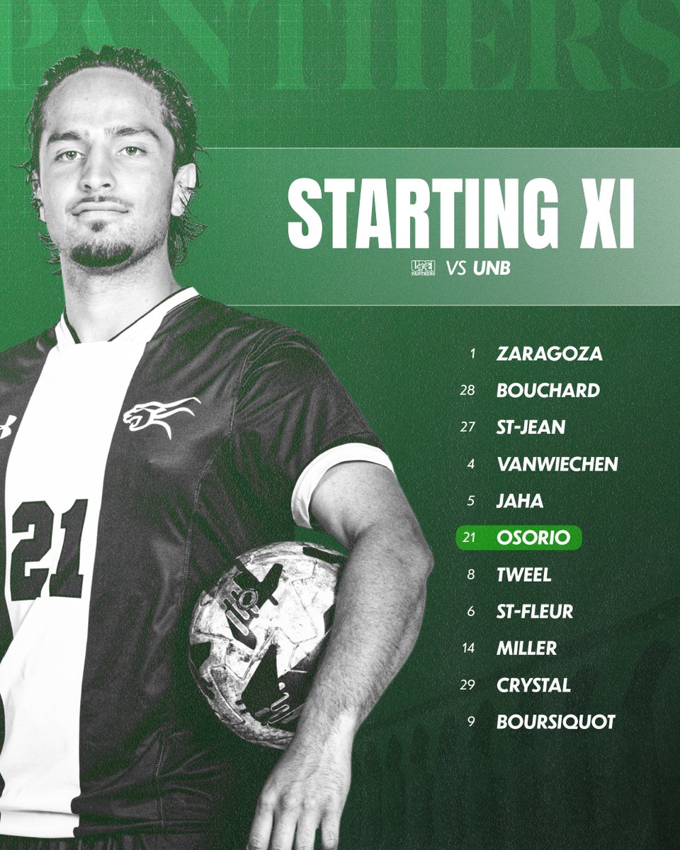 Tonight's STARTING XI vs. UNB!

#GoPanthersGo | #Soccer