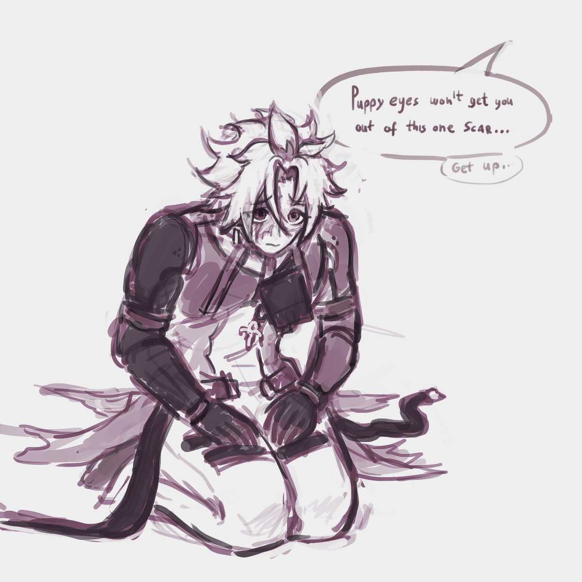 Scar doodle before sleep

would you forgive him? if he blew up your things and made this face? 🥺