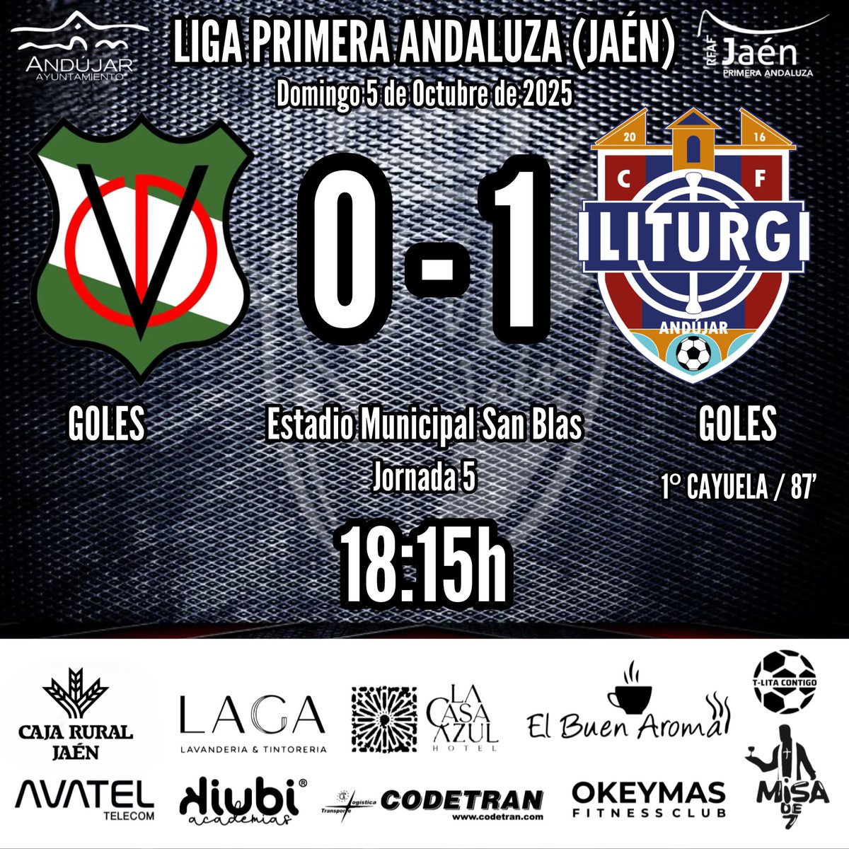 Pues otra victoria más !!! Difícil ya lo dijimos, pero hemos propuesto,hemos mandado y hemos creado las ocasiones durante todo el partido, fuimos mejores y llegó el gol al final, justo premio para los nuestros !!! Orgulloso de vosotros chavales !!! 💪🏽💙❤️👏🏽#juntosomosmasfuertes