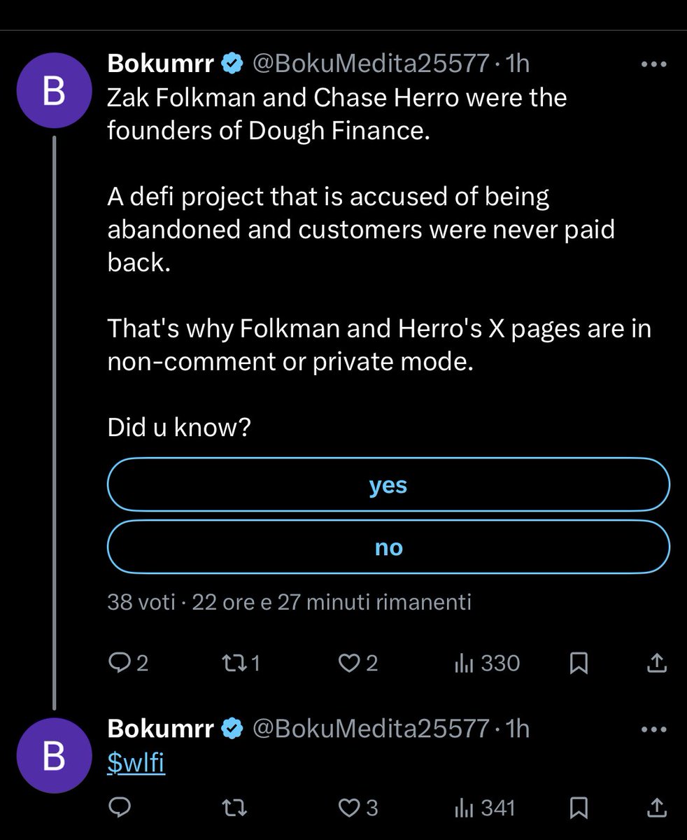 Trump scam on Crypto with WLFI?
Community doesn’t get token and reply and committed delivery on project
<a href="/worldlibertyfi/">WLFI</a> <a href="/BokuMedita25577/">Bokumrr</a> <a href="/CryptoPeakX/">Peak</a>  <a href="/EricTrump/">Eric Trump</a> <a href="/ZachWitkoff/">Zach Witkoff</a>  <a href="/SenWarren/">Elizabeth Warren</a> 
Same story same actors