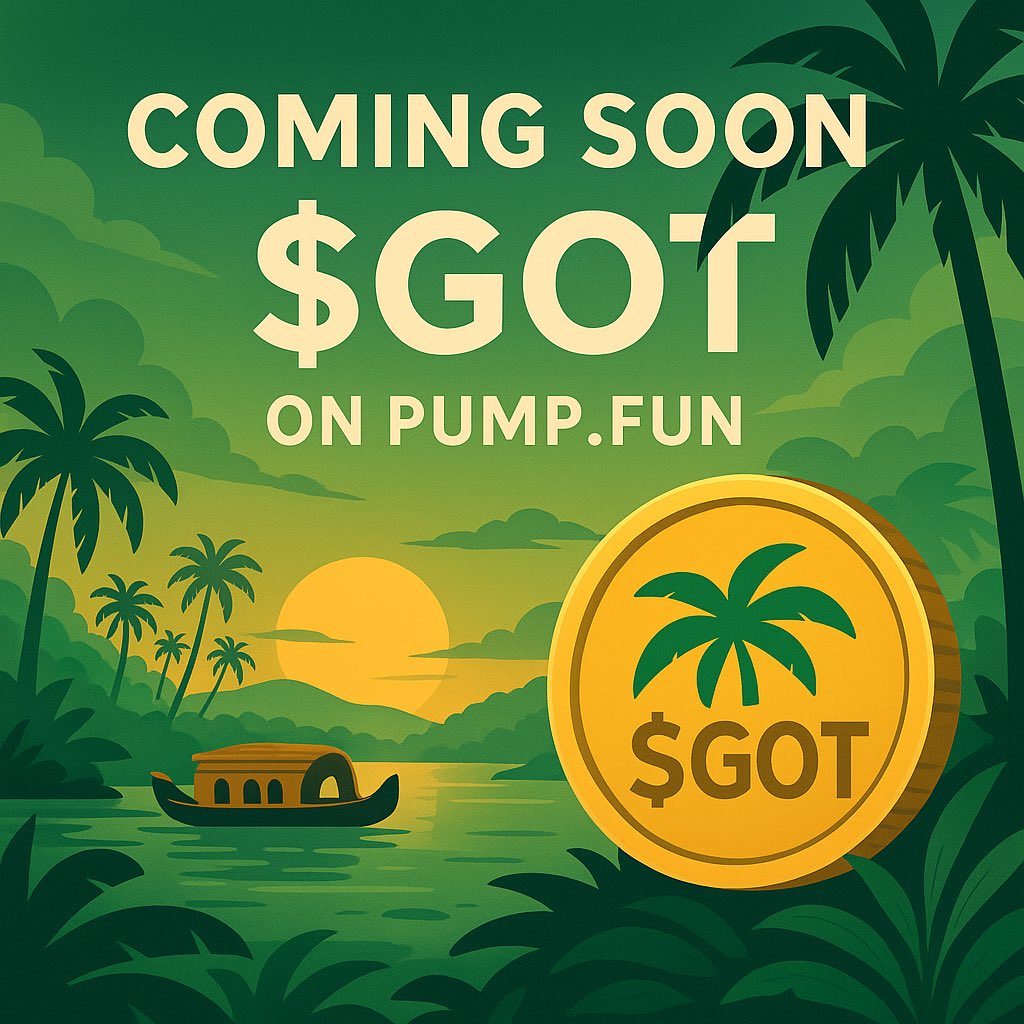 GodsOwnToken's tweet photo. They call it God’s Own Country…
Now it’s becoming God’s Own Blockchain ⚡🌴

💫 $GOT — God’s Own Token
Crafted with Kerala pride, built on Solana 💚

🚀 First release soon on https://t.co/47aLmeUYNO
The journey begins here 🌅

#GodsOwnToken #GOT #Solana 
#Kerala #KeralaTourism https://t.co/ODanwUJ1B6