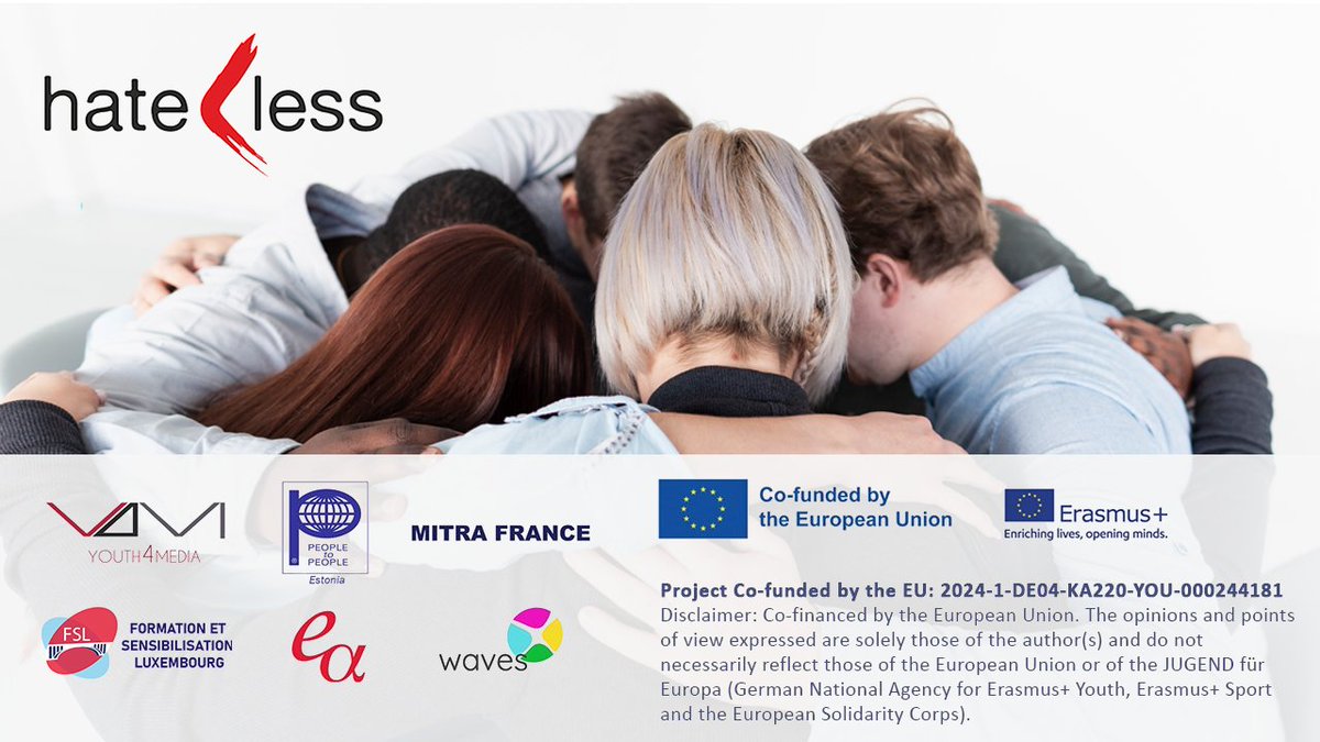 HATELESS_EU's tweet image. The HATE-LESS project aspires to dismantle hate speech, disinformation, and entrenched racist narratives by amplifying and making visible diverse counter-narratives. #HATELESS #euproject #ErasmusPlusProject #nohatespeech🌈 #positivespeech #diversity #JugendFuerEuropa #ErasmusPlus