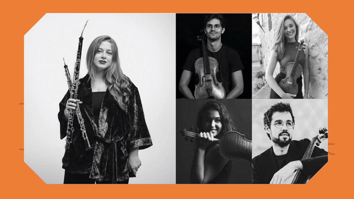 Concierto, Ecos de Breogán. #CiudadReal
.
A cargo de: Iria Folgado (oboe/corno inglés), Raquel Areal (violín), Sara Areal (violín), Héctor Cámara (viola), Iago Domínguez (violonchelo). Más información y planes en #Saboraocio 👉👉👉 cutt.ly/8tS66uD #ecosdebreogán