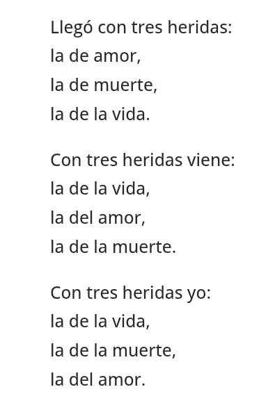 <a href="/Latido_Izquierd/">Latido Izquierdo</a> <a href="/sternschnuppenz/">Shooting star</a> <a href="/AlexdelaSerna2/">Alex de la Serna</a> <a href="/rmandoVersos/">Armando F A</a> <a href="/elicardenas39/">elisa cardenas</a> <a href="/Bustingorri721/">SIEMPRE EN MÍ 💜</a> <a href="/RusiaBencomo/">Rusy Bencomo.❤🕊</a> <a href="/jureamarte/">𝐉𝐮𝐥𝐢𝐨 𝐀. 𝐏𝐚𝐝𝐮𝐚 …🖌️</a> <a href="/annamariadg0107/">Ana María❤️💙💜</a> <a href="/BohemioDeMarzo/">𝙰𝚋𝚒𝚖𝚊𝚎𝚕.</a> <a href="/ElenaVirgenHid2/">Elena Virgen Hidalgo Figueredo</a> Del Enorme Camarada Miguel Hernández ❤️
La poesía ES Revolucionaria ✊