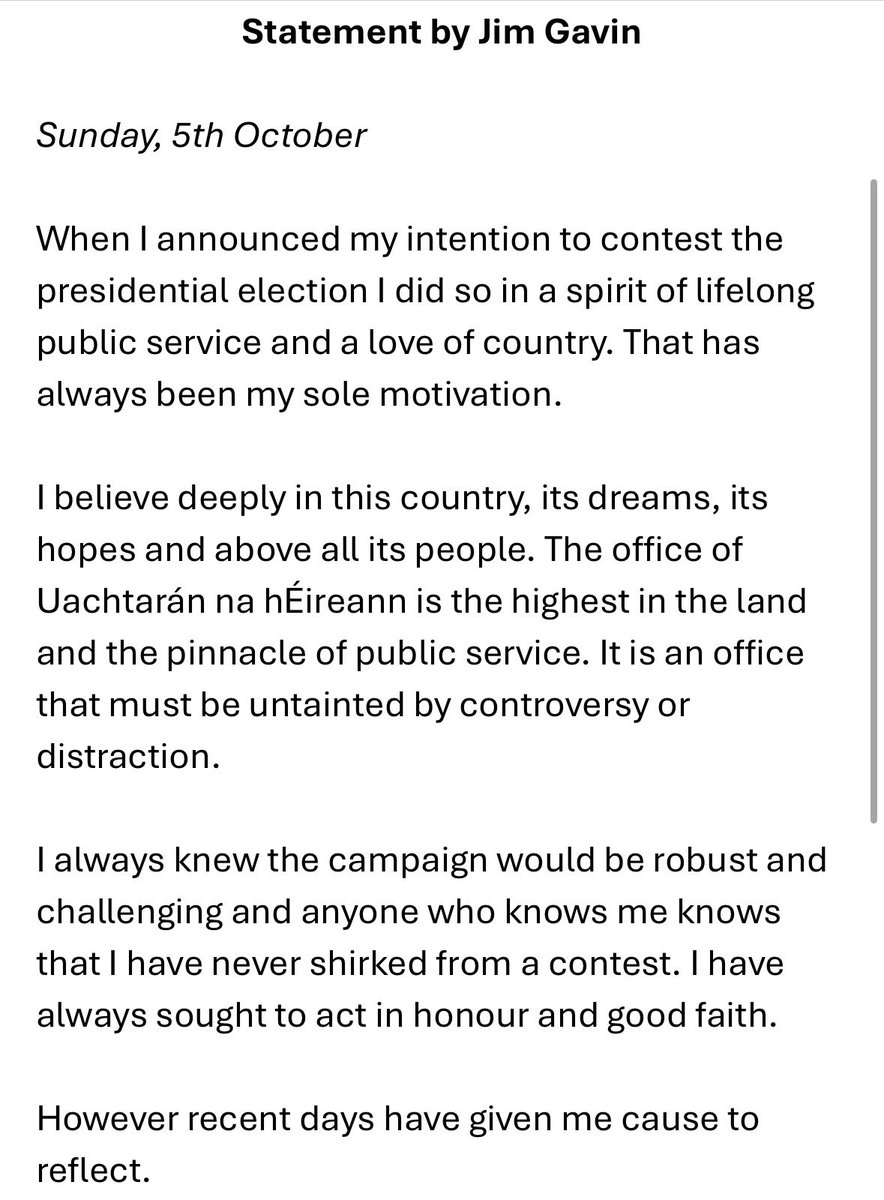 muirisoc's tweet image. Jim Gavin has withdrawn from the 2025 Presidential election. @irishdailymail