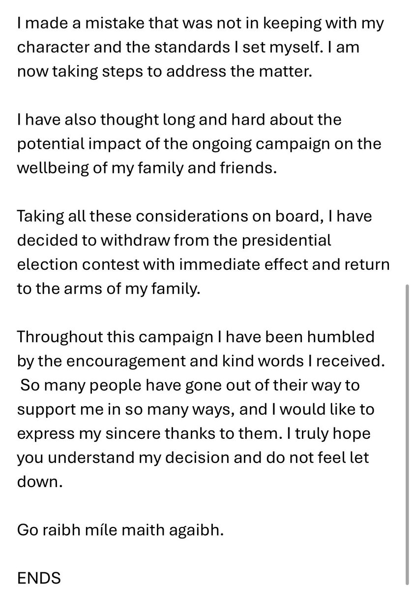 Jim Gavin has withdrawn from the 2025 Presidential election. <a href="/irishdailymail/">The Irish Daily Mail</a>