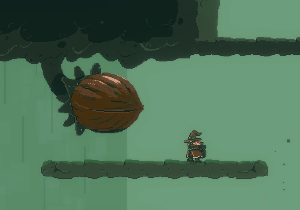 What used to be just a simple rock you could drag around is now a curious nut hanging from its stem, throw it and use it wisely in Kauldron!
#ドット絵 #indiegamedev #indiedev #pixelart #gamedev