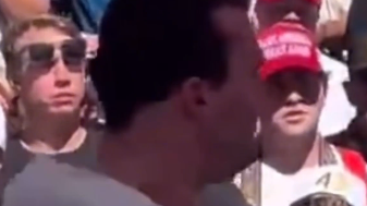 solarfren69420's tweet photo. @Trillion0x hmm the angle seems much lower than i thought, i think i see the entry wound in one frame, the spot on his neck https://t.co/VtV8EW3Pkj