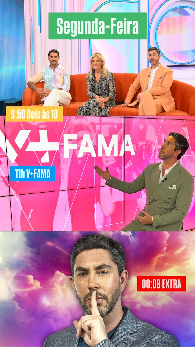Minhas e meus secrets: programa das festas amanhã! #sstvi #sstvi9 #vfama #fama #famosos #vmaistvi #tvi