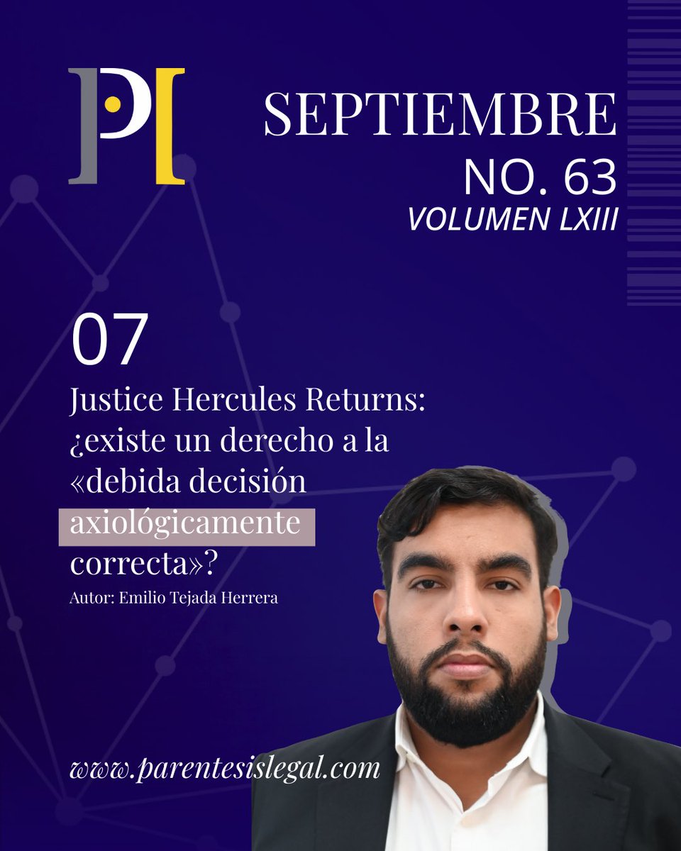 El TC 🇩🇴 ha introducido una “dimensión sustancial” del debido proceso, centrada en la razonabilidad y justicia material de la decisión. 

¿Nueva garantía o ruptura con el derecho positivo? 

¿Jueces o Hércules con toga? 
Te invitamos a leer a <a href="/EmiTH17/">Emilio Tejada</a> 

parentesislegal.com/justice-hercul…