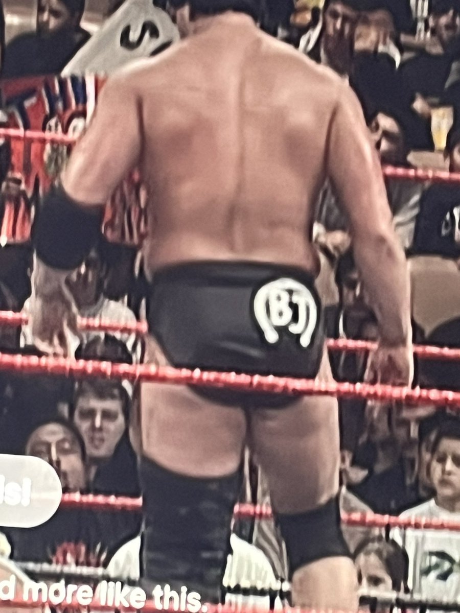 Watching an old episode of Raw and noticed that <a href="/JCLayfield/">John Layfield</a> has trunks on  that say”BJ”. I’m sure <a href="/dgsilva1975/">Dave Silva</a> and <a href="/HeyHeyItsConrad/">Conrad the Mortgage Guy</a> can have some fun with this in the next <a href="/PrichardShow/">Something to Wrestle with Bruce Prichard</a>