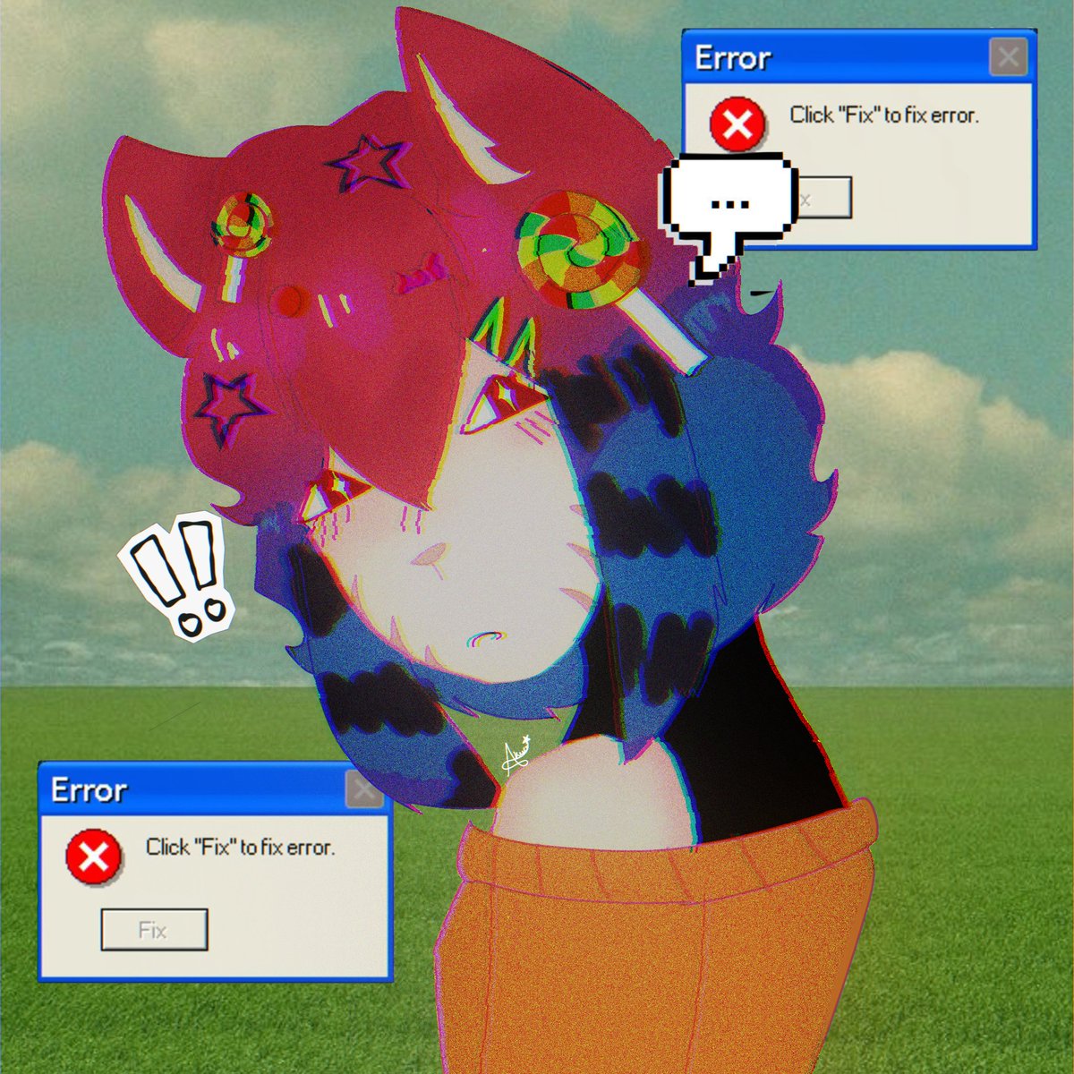 —MAN, LOS DIRECTOS DE ZEDRAK ME DAN MUCHAS VIBES DE DREAMCORE WAAA
(I drew it  btw)